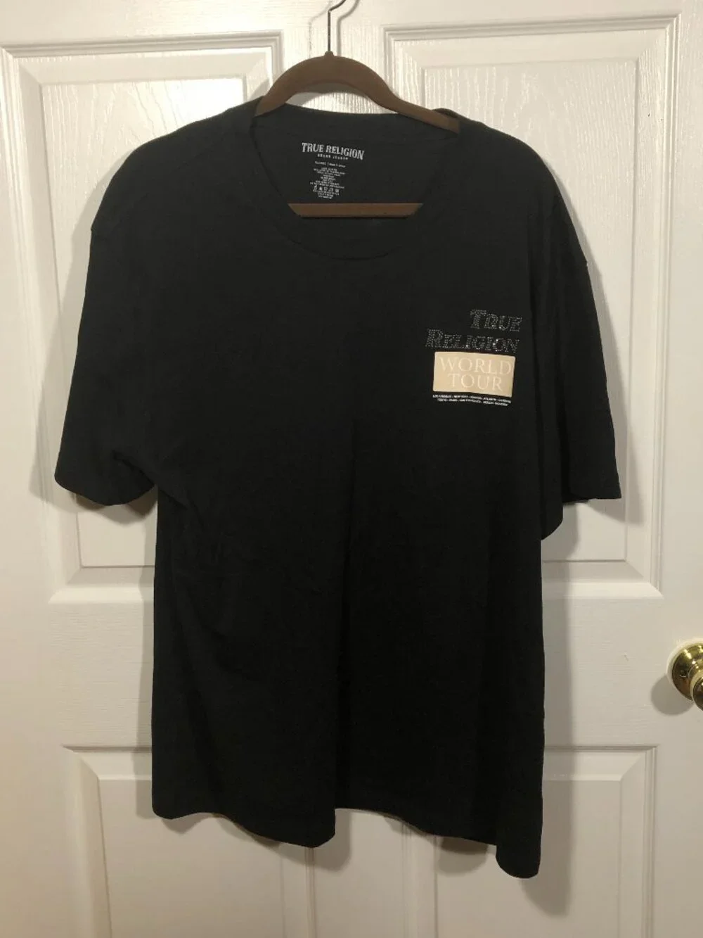 True Religion men World Tour black short sleeve TS, XL